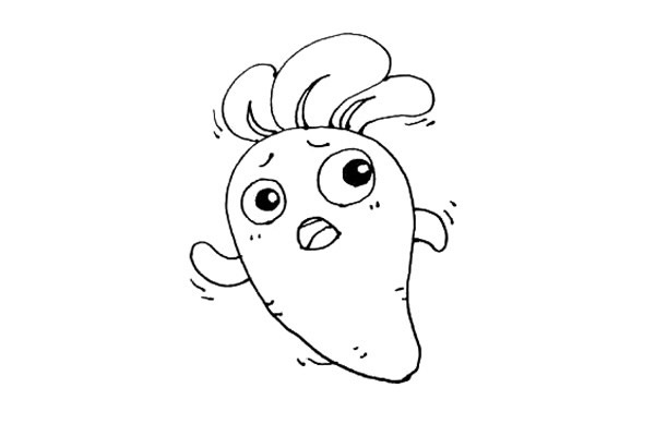 可爱卡通萝卜简笔画步骤