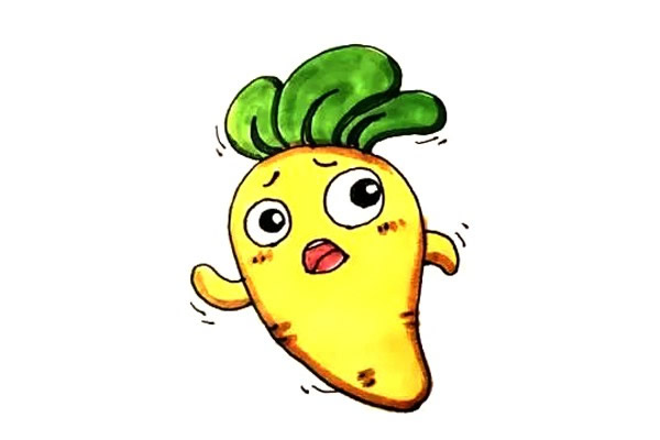 可爱卡通萝卜简笔画步骤