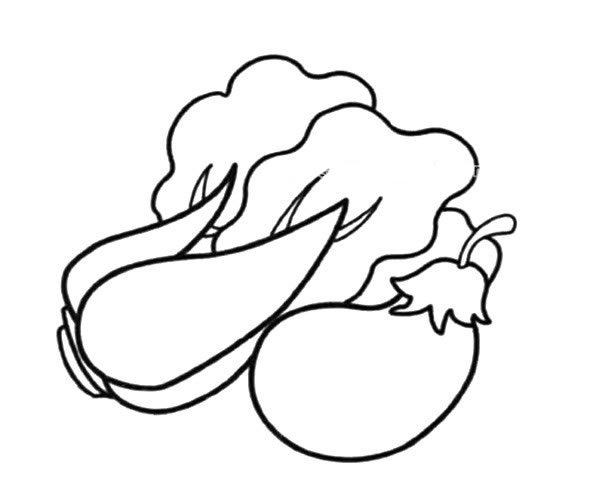 白菜和茄子简笔画(白菜和茄子简笔画图片)