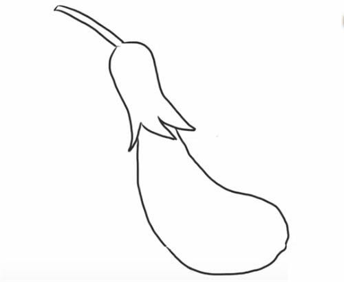 茄子简笔画步骤教程