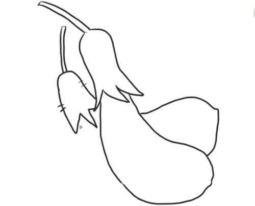 茄子简笔画步骤教程