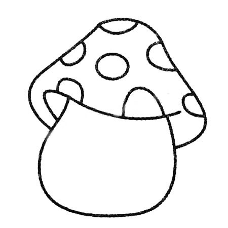 一组各不相同的蘑菇简笔画