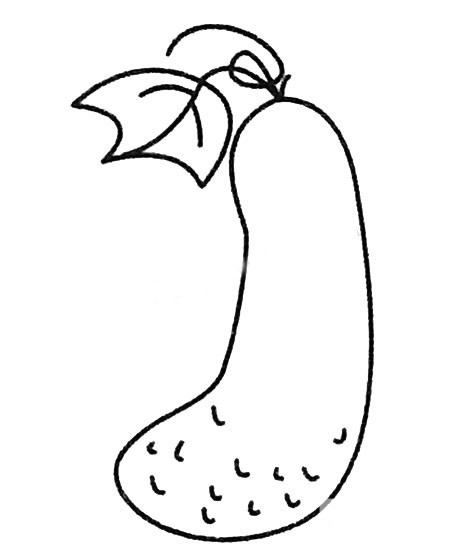 黄瓜简笔画的画法