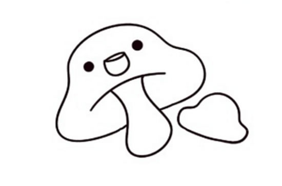 漂亮的蘑菇简笔画步骤