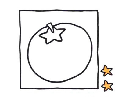 咬了一口的西红柿简笔画