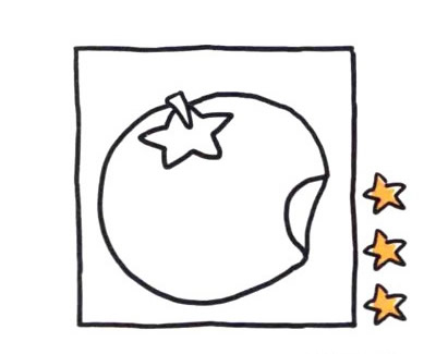 咬了一口的西红柿简笔画