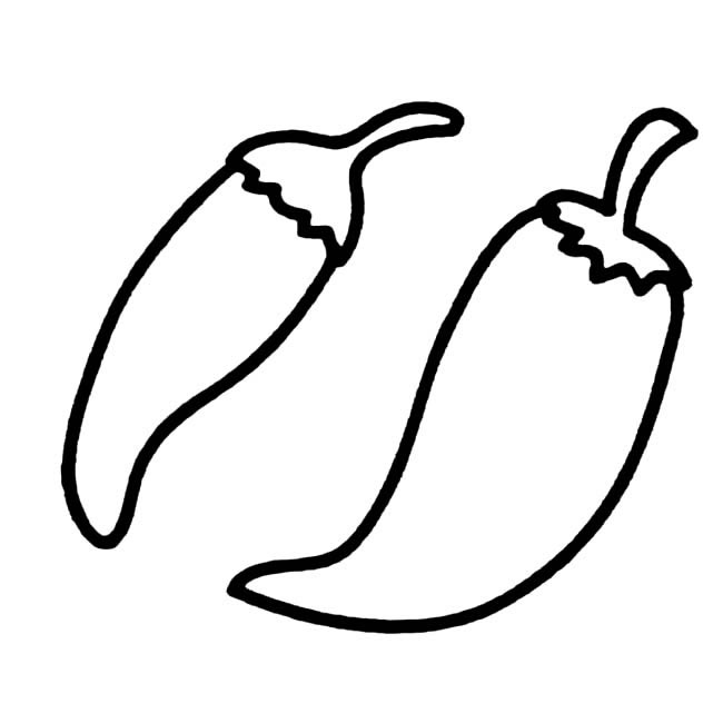 弯弯的尖辣椒简笔画(尖尖的辣椒)