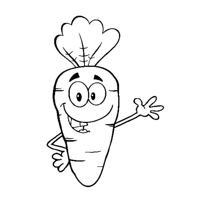 卡通招手胡萝卜简笔画(胡萝卜卡通版)