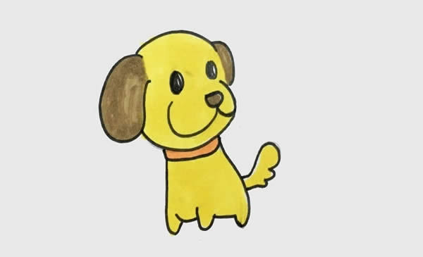 可爱的小黄狗简笔画教程(小黄狗简笔画)