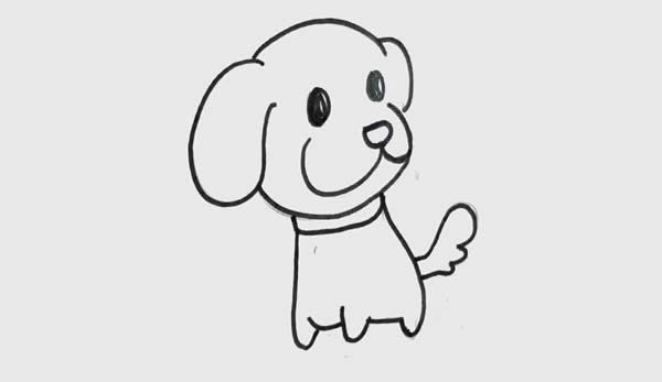 可爱的小黄狗简笔画教程
