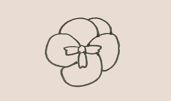 三色堇简笔画的画法