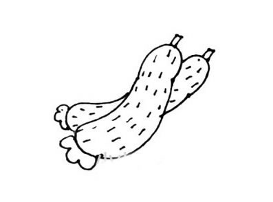 一步步教你画黄瓜 一步步教你画黄瓜