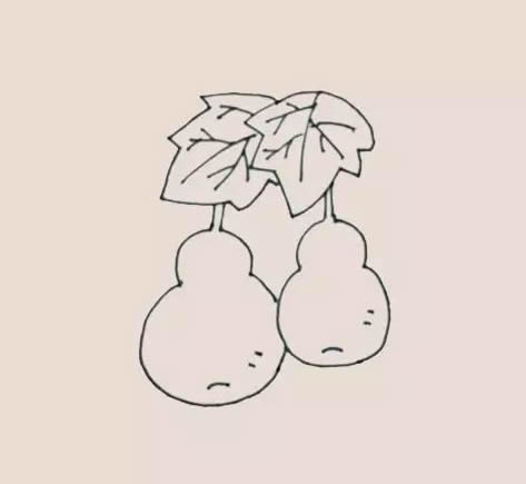 挂在藤上的葫芦简笔画