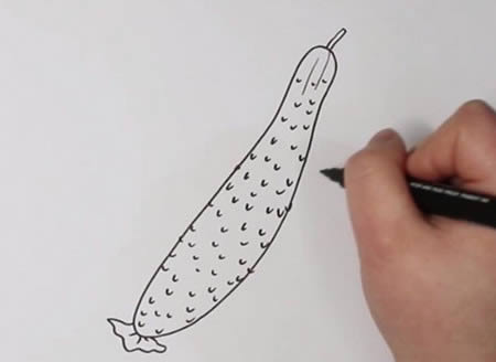 黄瓜简笔画怎么画简单漂亮