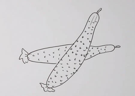 黄瓜简笔画怎么画简单漂亮