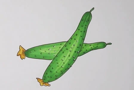 黄瓜简笔画怎么画简单漂亮